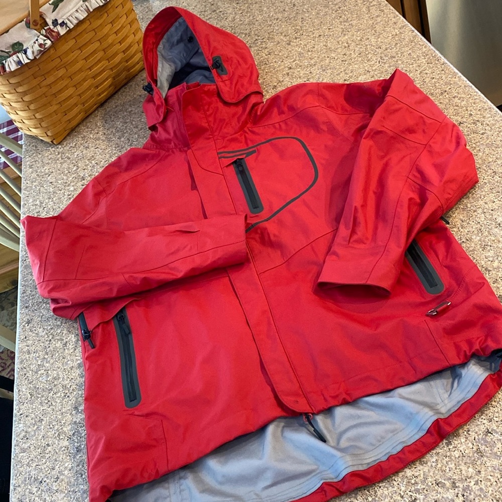 Karbon Red Jacket With Removable Hood Ski Snowboard Winter (Shell Only)